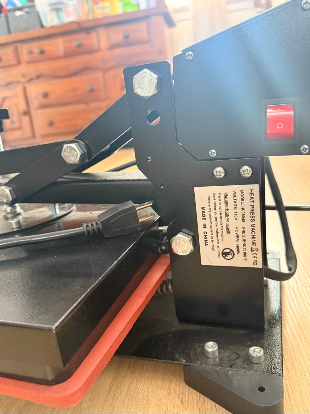 Black Heat Press Machine - Compact Electric Heat Transfer Press
